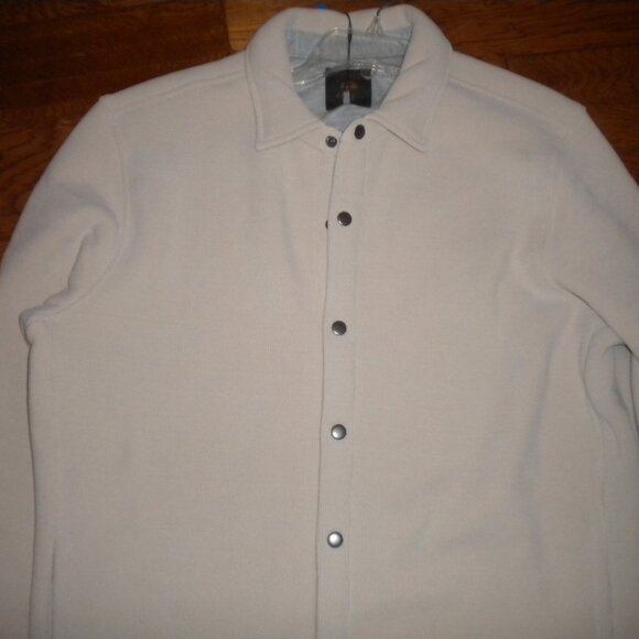 Copper Oak Mens Size Large Ivory Snap Lined Shacket Shirt NWT - Picture 3 of 4